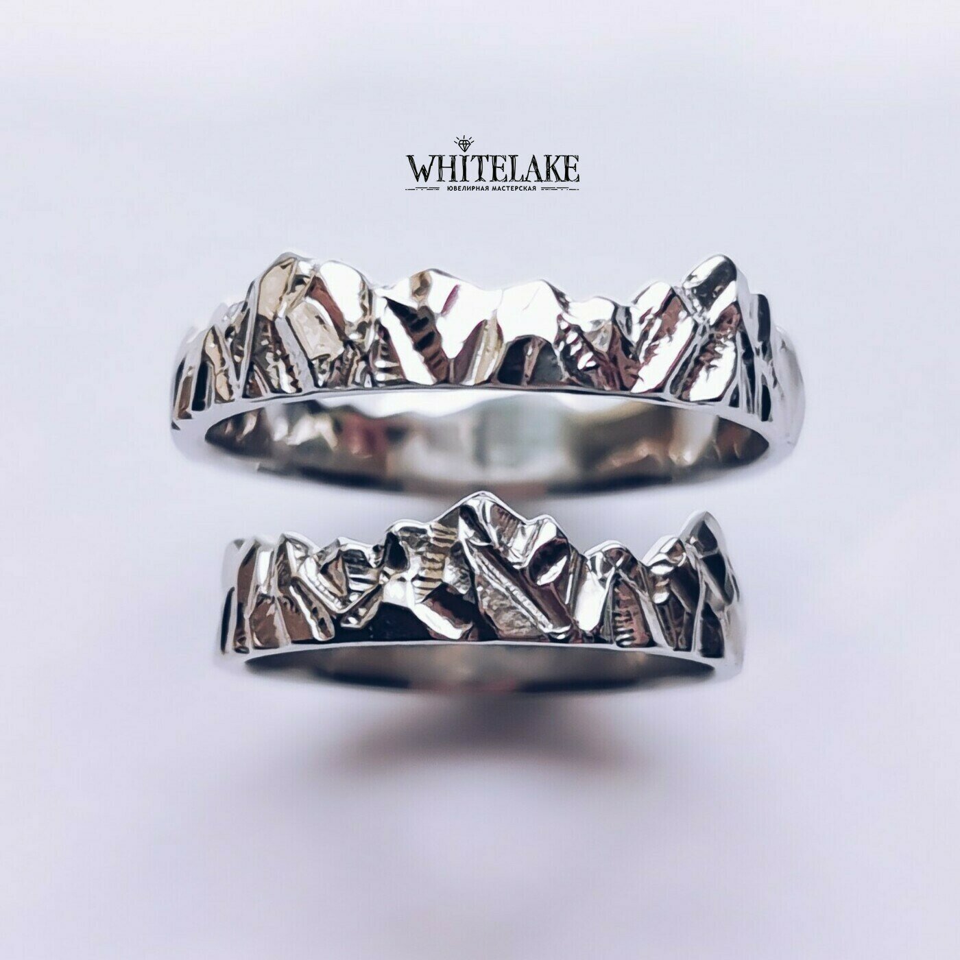 Авторские обручальные кольца Горы - купить в ювелирной студии Whitelake