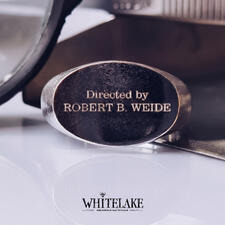 Необычная печатка «Directed by Robert B. Weide» на темном фоне